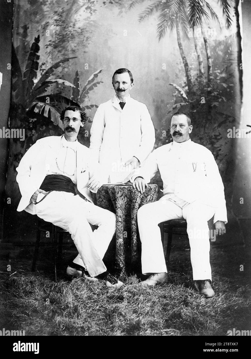 Cuisine américaine, britannique et allemand de consuls honoraires à Samoa, entre 1890-1898 Banque D'Images