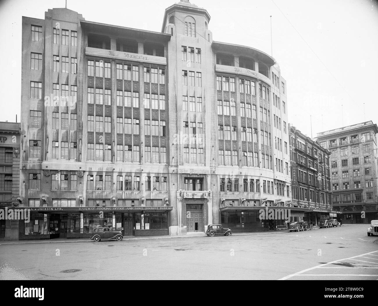 Bâtiment Dominion, Mercer Street, Wellington, Nouvelle-Zélande, vers 1940 Banque D'Images