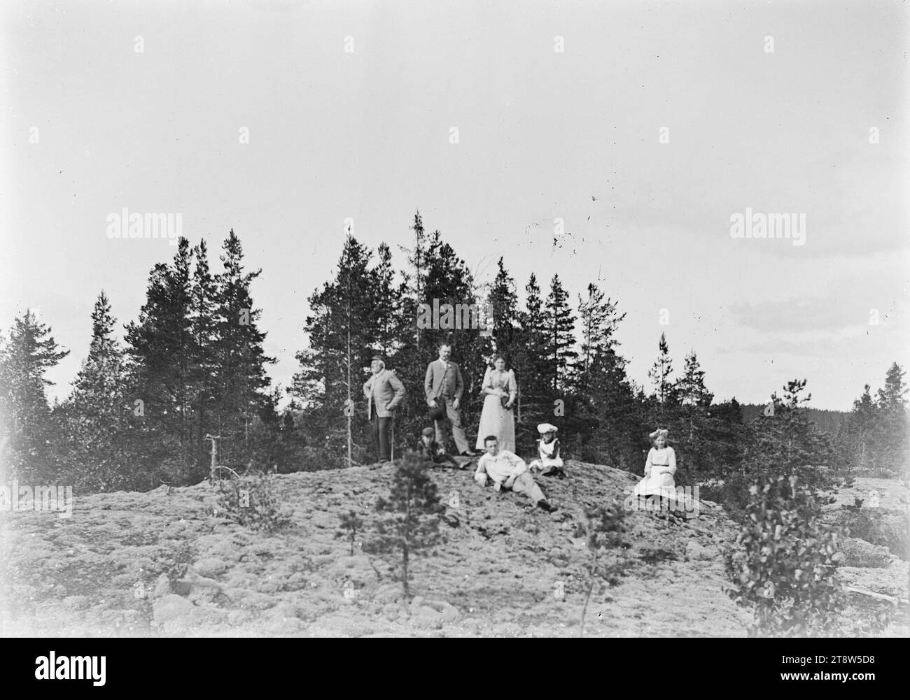 Hugo Simberg, 24.6,1873, Hamina, 12.7,1917, Ähtäri, Tervahaudalla, 1893, 118 × 163 mm, tombe, roche, Niemenlautta, photo de groupe, yevo, famille élargie - travail : Paysage des arbres Banque D'Images