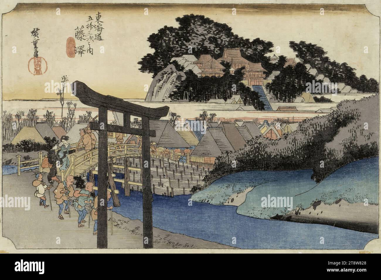 Ando Hiroshige, 1797 ans, Edo nyk. Tokyo, Japon, 1858, Edo, Japon, 1858. Tokyo, Japon, Fujisawa, 1834, 37 cm, couleur gravure sur bois, nishiki-e Banque D'Images