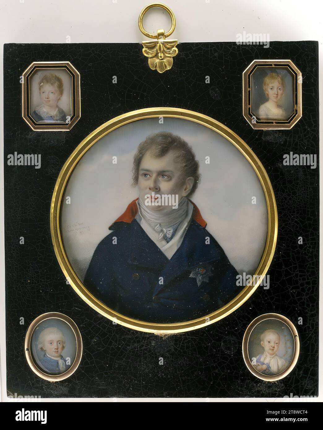 Leonard A. Örnbeck, 1736, Stockholm (ville), 1789, Stockholm (ville), Prince héritier Gustav IV Adolphe à l'âge de huit mois, 2,7 × 2,2 cm, ivoire Banque D'Images