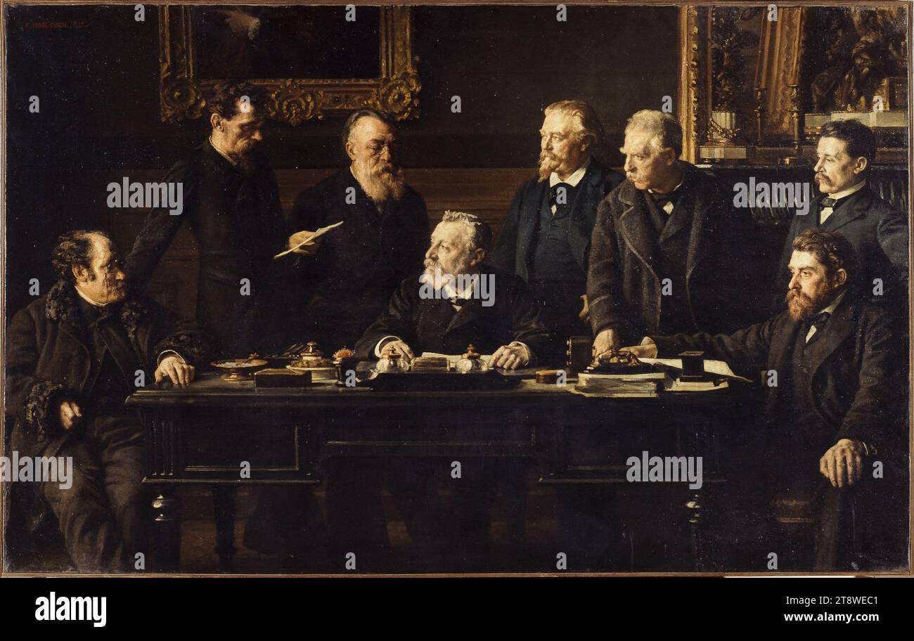 Le bureau du conseil municipal, juillet 1883, Jobbe-Duval, Félix, Peintre, tableau, peinture, hauteur : 154 cm, largeur : 261 cm Banque D'Images