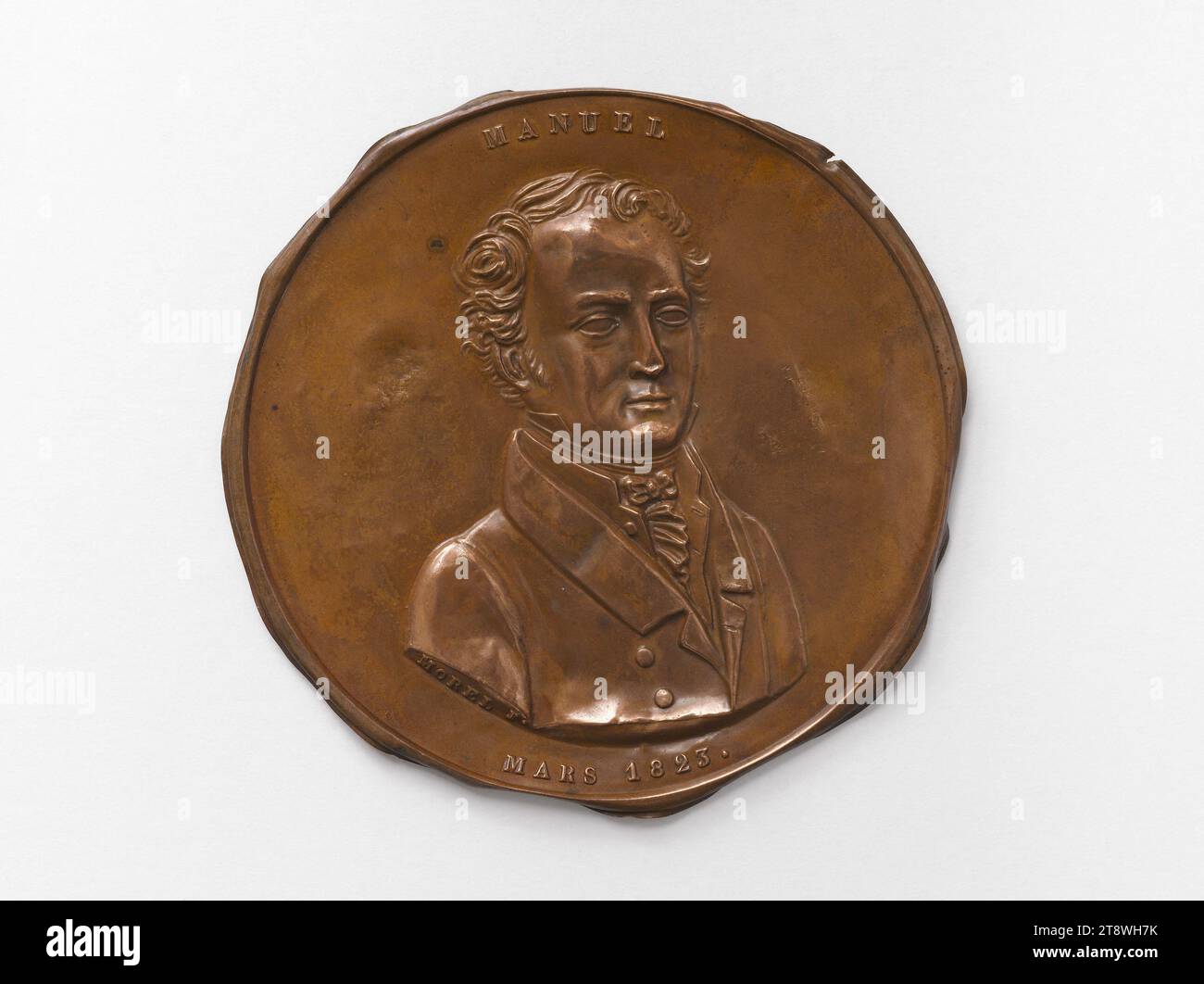 Jacques-Antoine Manuel (1775-1827), député (1815, 1820-1823), mars 1823, Morel, Array, numismatique, Médaille, diamètre : 7 cm, poids (taille du type) : 4,19 g. Banque D'Images