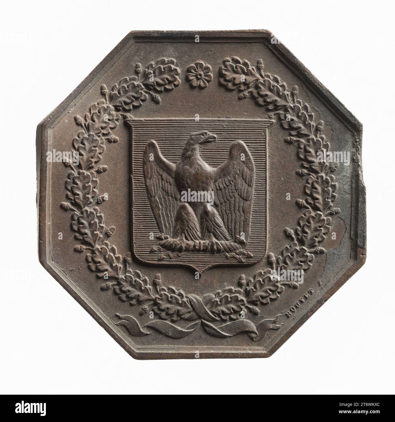 L'Impériale, compagnie anonyme d'assurances sur la vie, second Empire, Rouvet, Medal Engraver, Numismatic, pièce de monnaie, cuivre, diamètre : 3,9 cm, poids (dimension du type) : 20,63 g. Banque D'Images