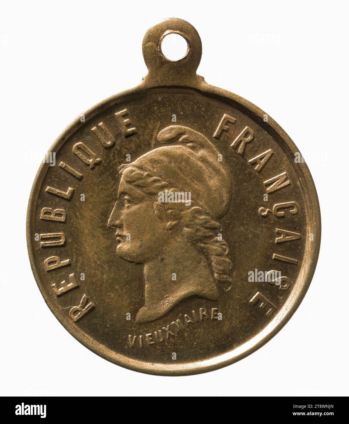 Giuseppe Garibaldi, 1870-1871, Oldmaire, graveur de médailles, 19e siècle, numismatique, Médaille, cuivre, dorure = dorure, diamètre : 2,3 cm, poids (taille du type) : 3,96 g. Banque D'Images