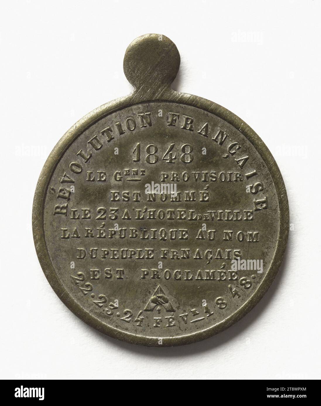 Révolution de 1848, 22 au 24 février ; Journées de juin, 23 au 26 juin 1848, Anonyme, graveur en médailles, Array, numismatique, Médaille, laiton, Dimensions - travail : diamètre : 2,8 cm, poids (dimension type) : 9,84 g. Banque D'Images