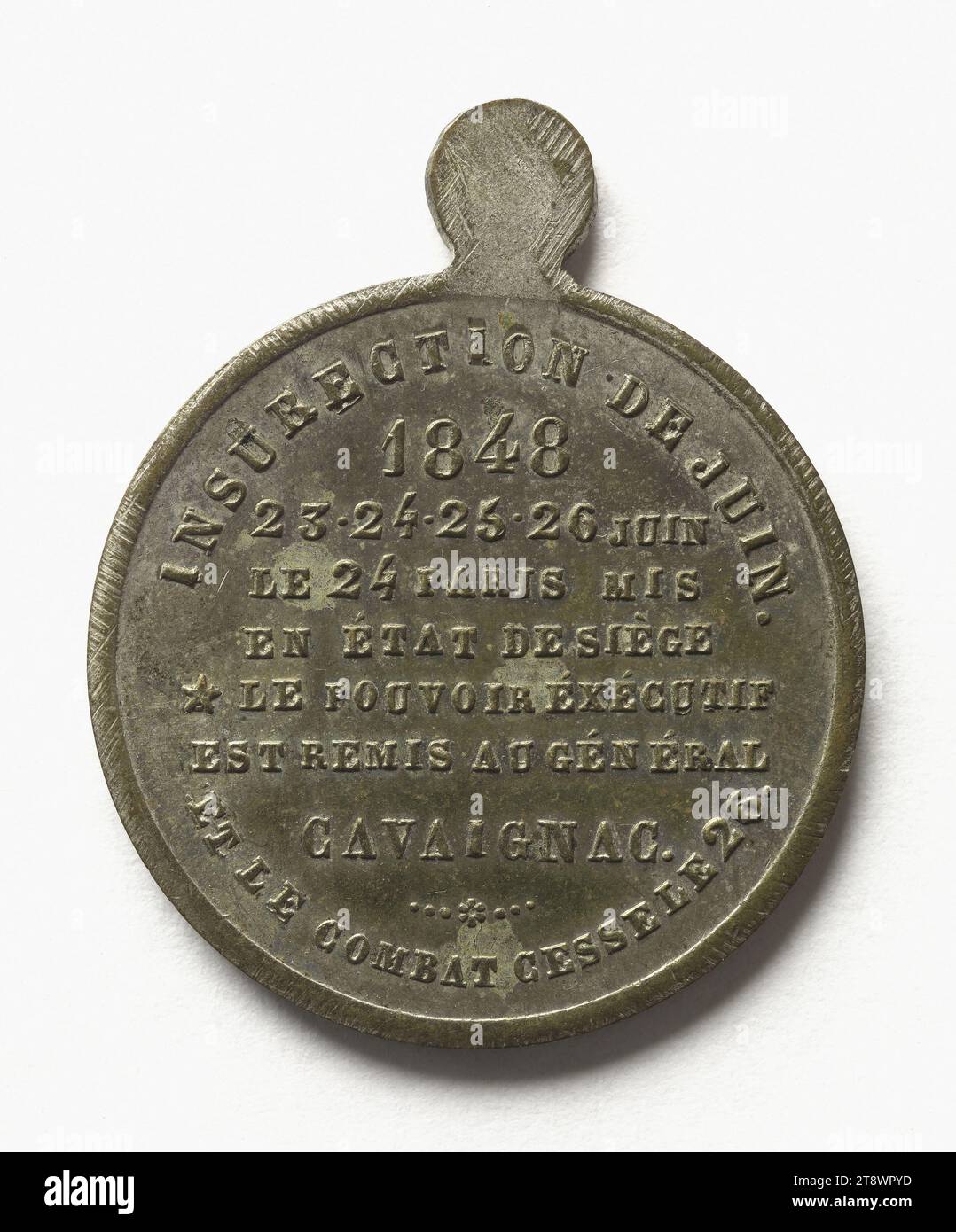 Révolution de 1848, 22 au 24 février ; Journées de juin, 23 au 26 juin 1848, Anonyme, graveur en médailles, Array, numismatique, Médaille, laiton, Dimensions - travail : diamètre : 2,8 cm, poids (dimension type) : 9,84 g. Banque D'Images