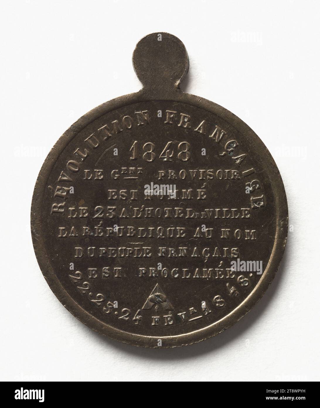 Révolution de 1848, 22 au 24 février ; Journées de juin, 23 au 26 juin 1848, Anonyme, graveur en médailles, Array, numismatique, Médaille, cuivre, Dimensions - oeuvre : diamètre : 2,2 cm, poids (dimension type) : 10,55 g. Banque D'Images