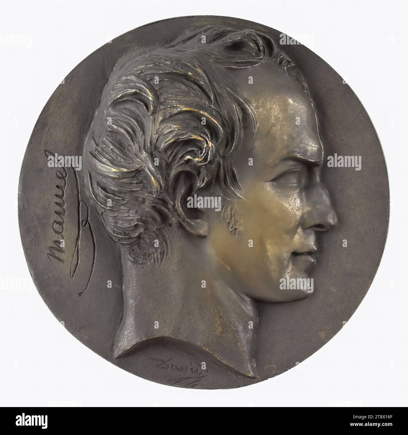 Portrait de Jacques-Antoine Manuel (1775-1827), homme politique, David d'Angers, Pierre-Jean, sculpteur, 1e moitié du 19e siècle, Sculpture, Médaillon (sculpture), Dimensions - oeuvre : diamètre : 15 cm Banque D'Images