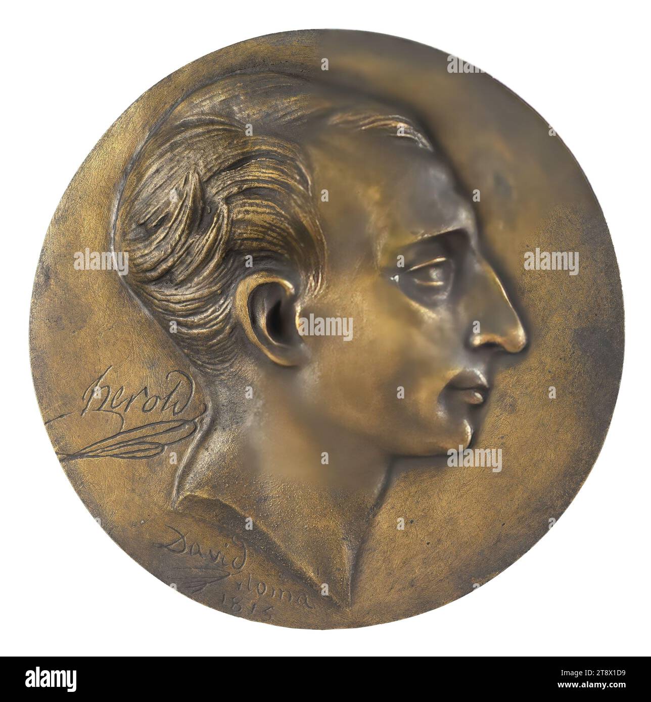 Portrait de Louis-Joseph-Ferdinand Hérold (1791-1833), compositeur, David d'Angers, Pierre-Jean, sculpteur, Thiébaut Frères, fondateur, en 1815, 1e moitié du 19e siècle, Sculpture, Médaillon (sculpture), Dimensions - oeuvre : diamètre : 16,9 cm Banque D'Images Portrait de Louis-Joseph-Ferdinand Hérold (1791-1833), compositeur, David d'Angers, Pierre-Jean, sculpteur, Thiébaut Frères, fondateur, en 1815, 1e moitié du 19e siècle, Sculpture, Médaillon (sculpture), Dimensions - oeuvre : diamètre : 16,9 cm Banque D'Images