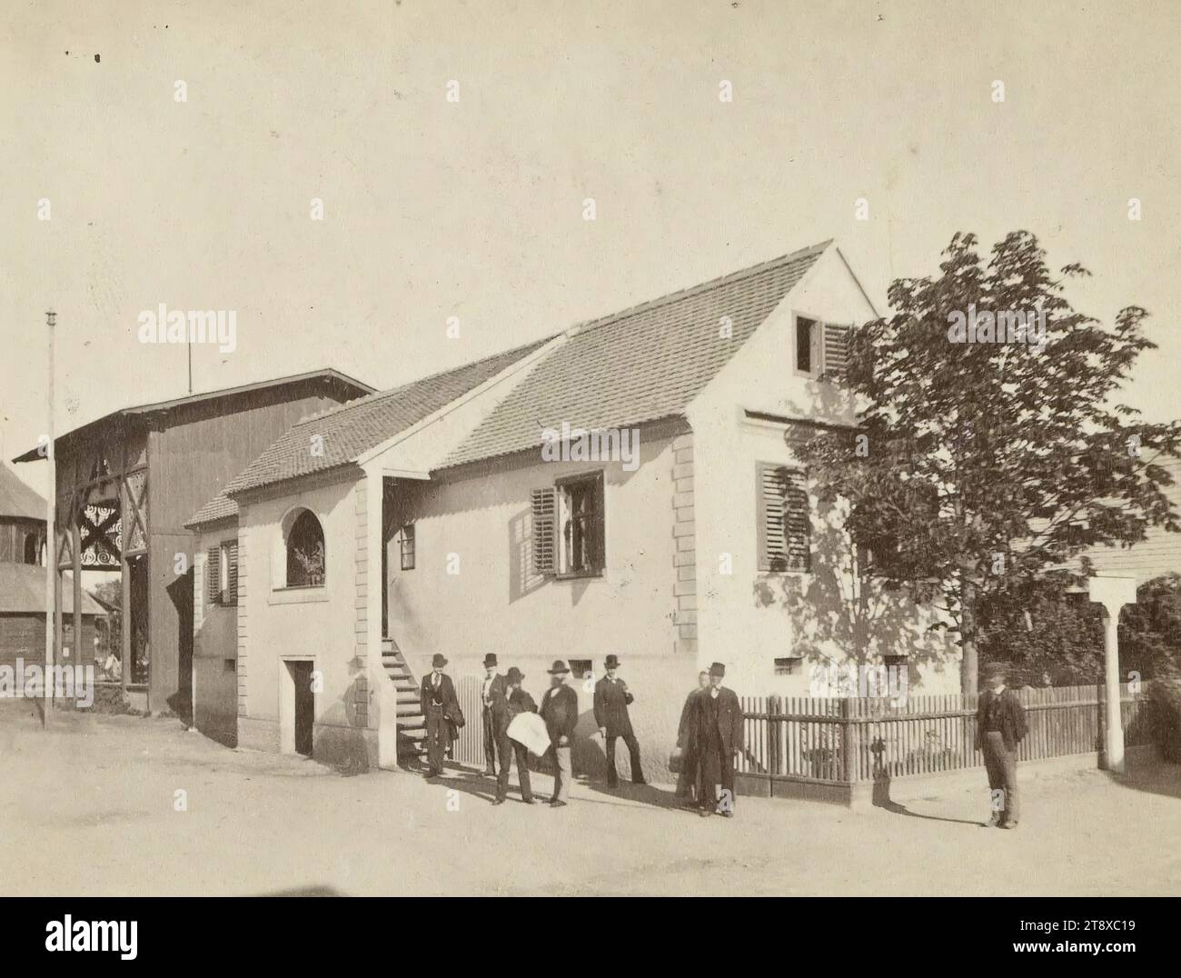 Exposition universelle 1873 : ferme saxonne de Transylvanie (n° 1545), György (Johann Justus Georg) Klösz (Kloess) (1844-1913), photographe, Wiener Photographen-Association, maison d'édition, 1873, papier, photographie, 1873 exposition universelle de Vienne, Prater, Expositions, Architecture, 2e arrondissement : Leopoldstadt, immeuble, immeuble, exposition universelle, collection Vienne Banque D'Images