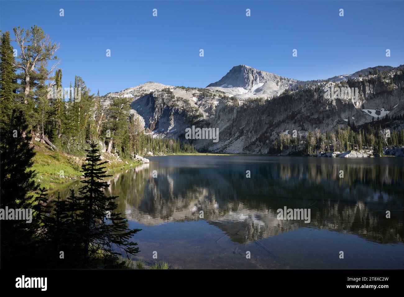OR02655-00....OREGON - Mirror Lake et Eagle Cap Mountain, Eagle Cap Wilderness, forêt nationale Wallowa-Whitman. Banque D'Images