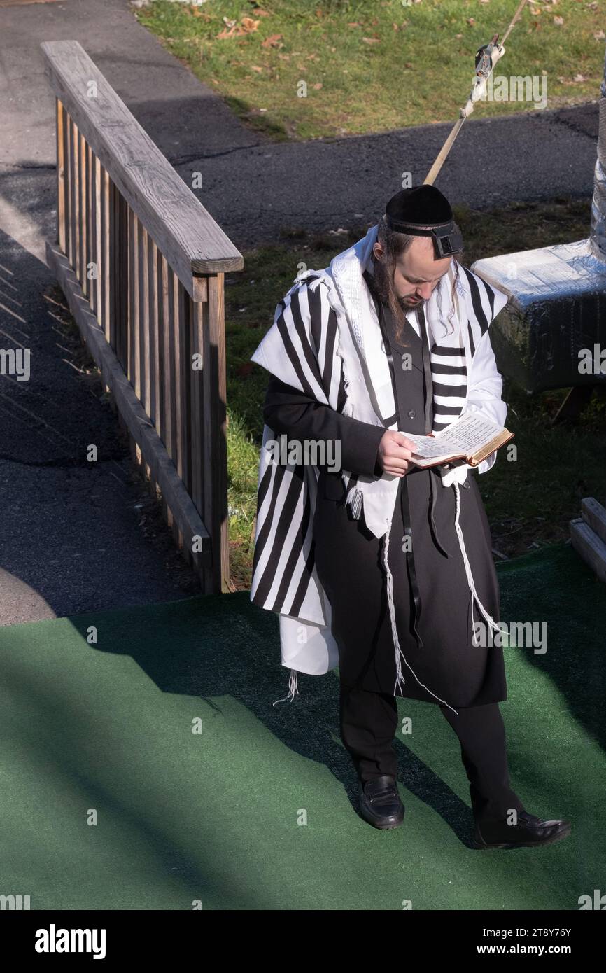 Homme juif portant un tefillin Banque de photographies et d’images à haute résolution Alamy
