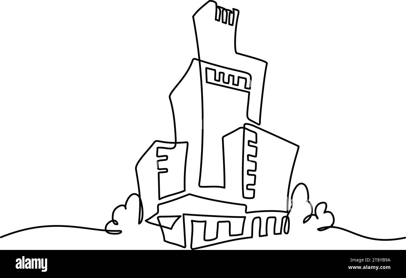 Inspiration de conception de logo de bâtiment de ville moderne, symbole d'appartement. Illustration de Vecteur