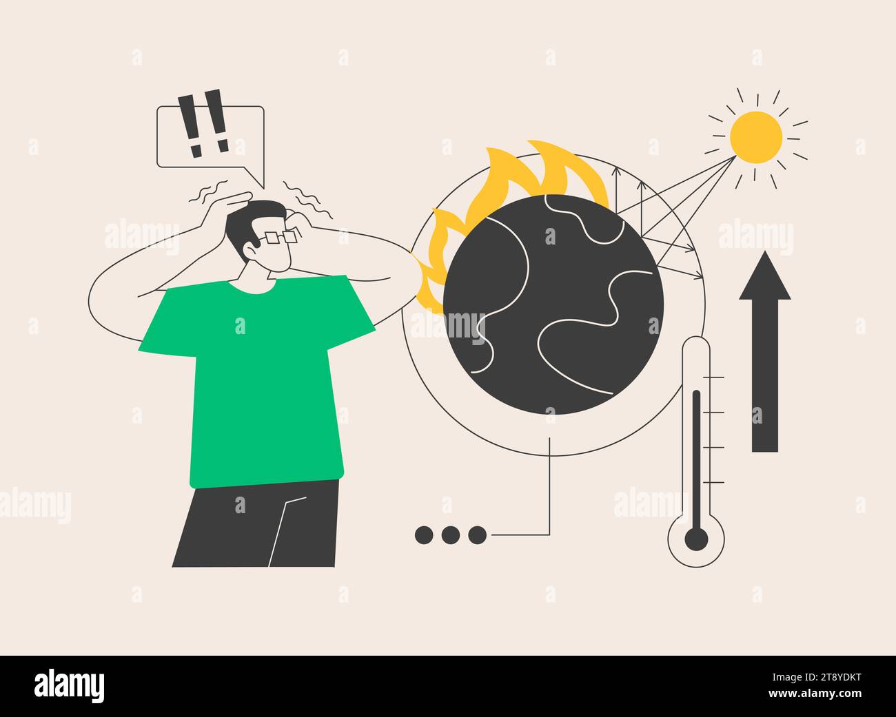 Illustration vectorielle abstraite de concept d'effet de serre. Illustration de Vecteur