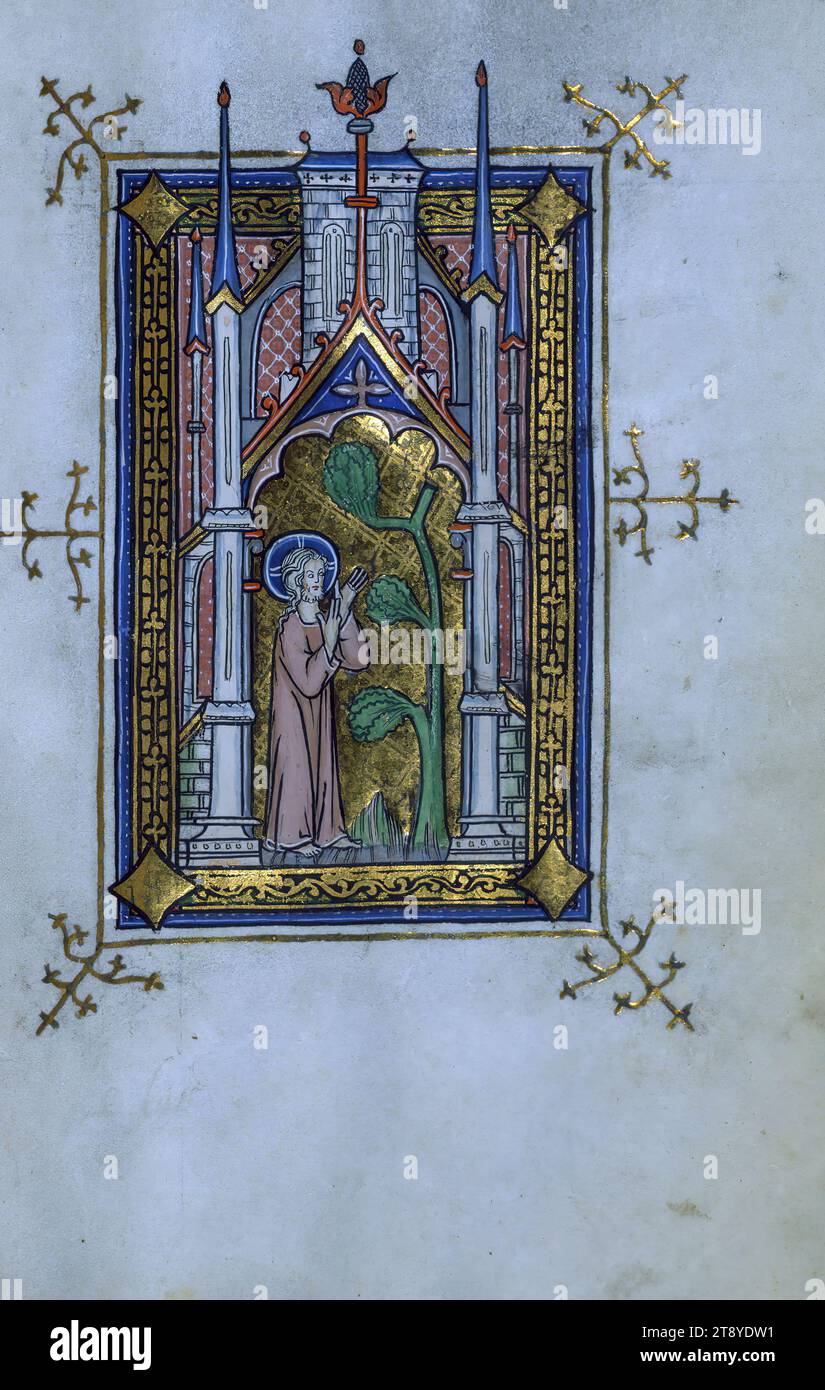 Livre des heures, Dieu crée la Terre, Genèse Banque D'Images