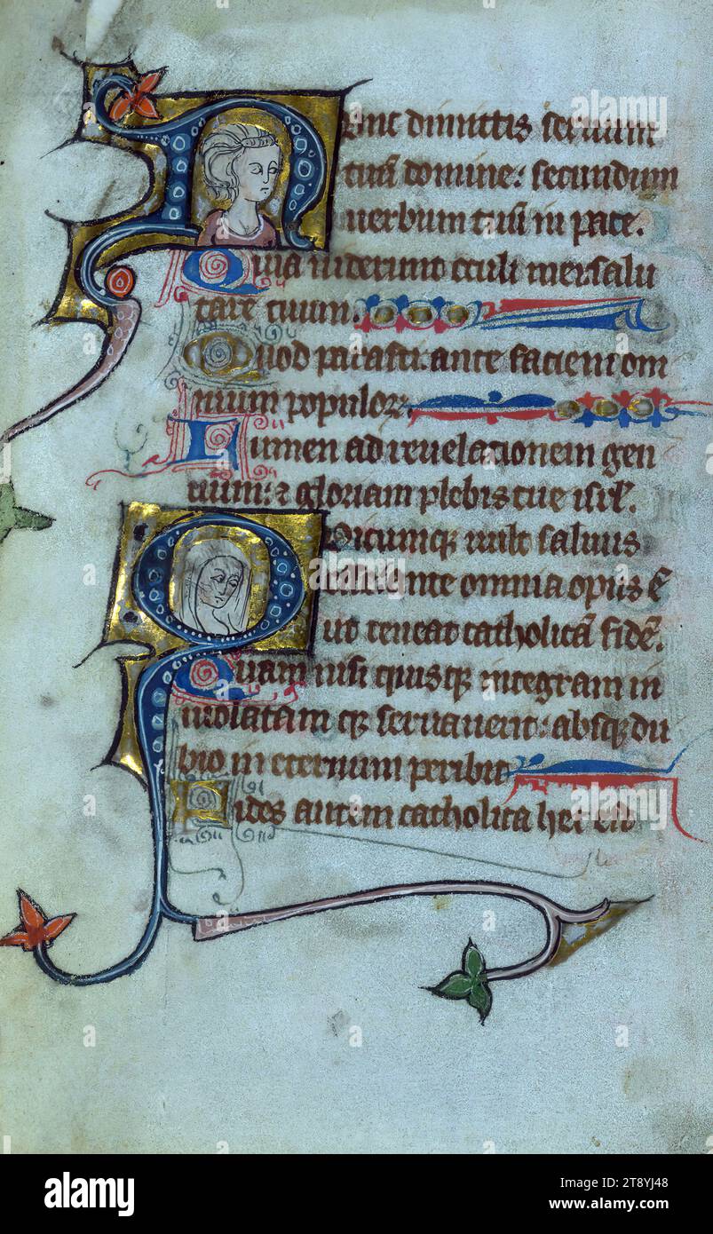 Psautier, Marginalia, ce charmant mais fragmentaire et mal lié psautier a été créé en Flandre française pour une dame dans les premières décennies du XIVe siècle. Les figures du manuscrit sont stylistiquement liées à celles trouvées à Gand (diocèse de Tournai Banque D'Images