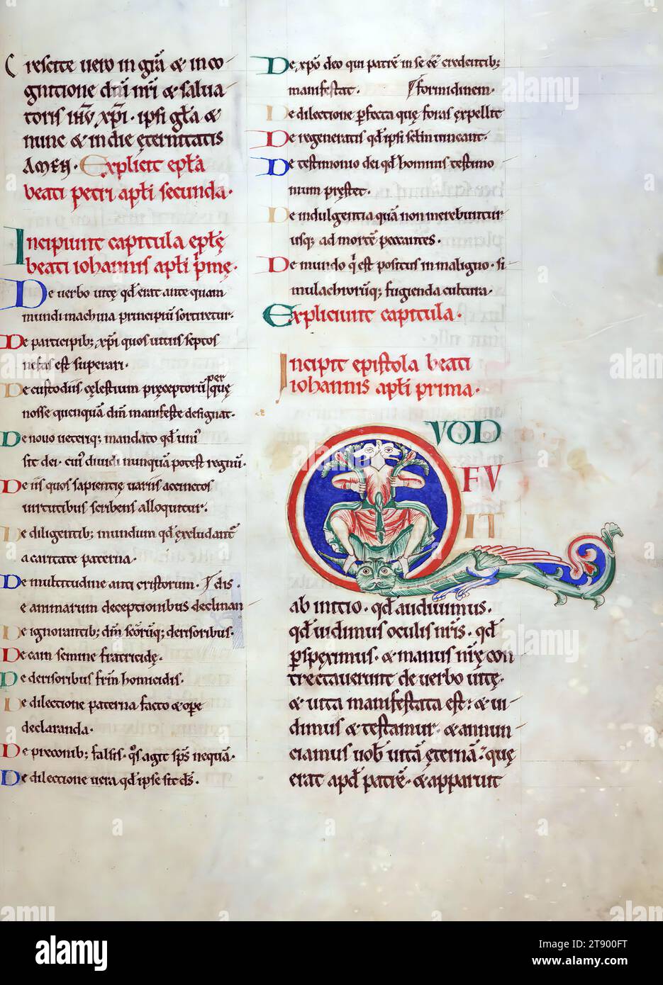 Manuscrit enluminé, la Bible de Rochester, cette copie grand format du Nouveau Testament a été créée à la cathédrale de Rochester à Rochester, en Angleterre, dans la première moitié du XIIe siècle. Le manuscrit est une survie importante, car il est une partie de ce que l'on croit être la première Bible décorée produite au prieuré scriptorium de Rochester. La grande taille du livre indique qu'il a été conçu pour être lu à haute voix, que ce soit pendant les services ou aux repas Banque D'Images