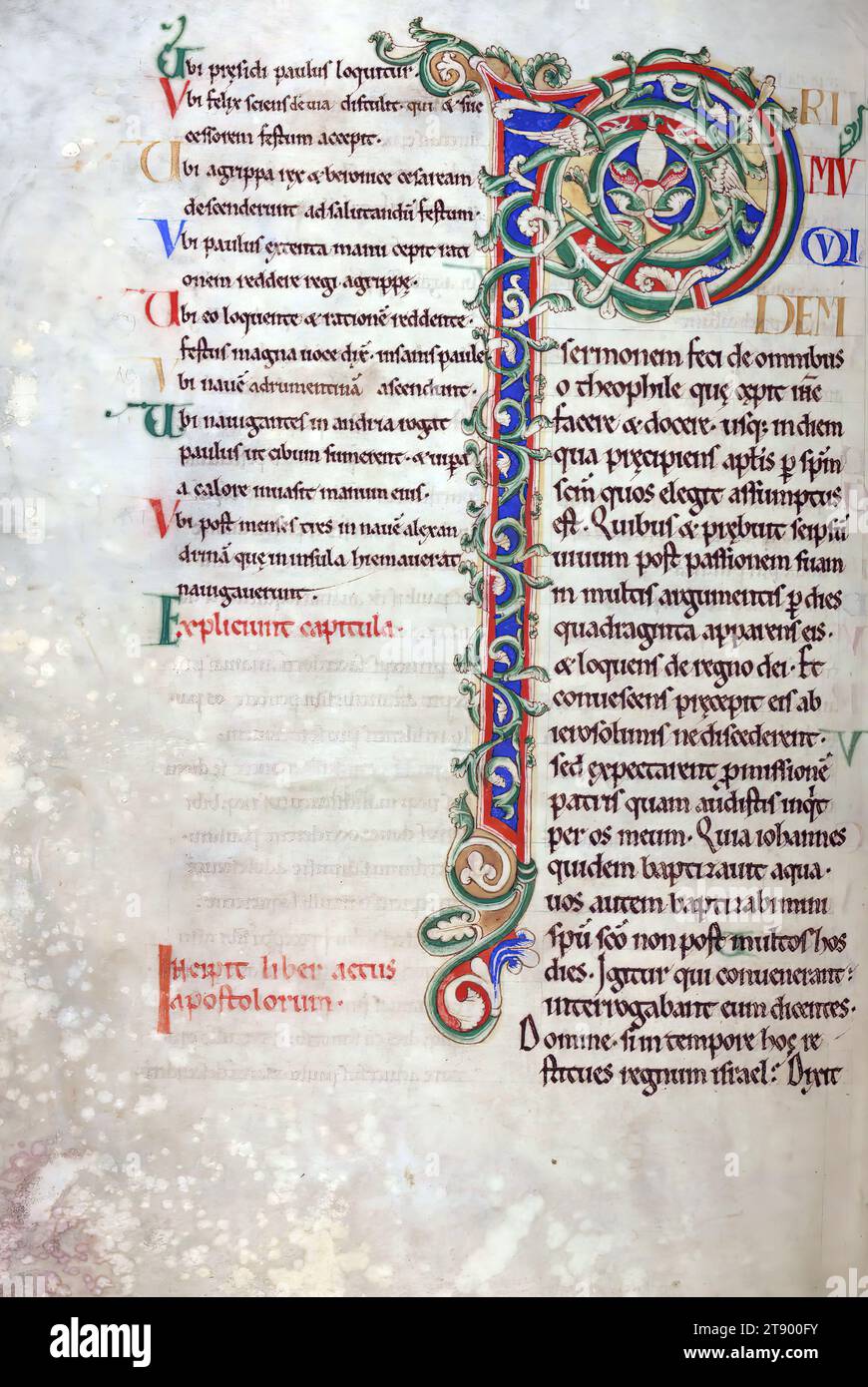 Manuscrit enluminé, la Bible de Rochester, cette copie grand format du Nouveau Testament a été créée à la cathédrale de Rochester à Rochester, en Angleterre, dans la première moitié du XIIe siècle. Le manuscrit est une survie importante, car il est une partie de ce que l'on croit être la première Bible décorée produite au prieuré scriptorium de Rochester. La grande taille du livre indique qu'il a été conçu pour être lu à haute voix, que ce soit pendant les services ou aux repas Banque D'Images