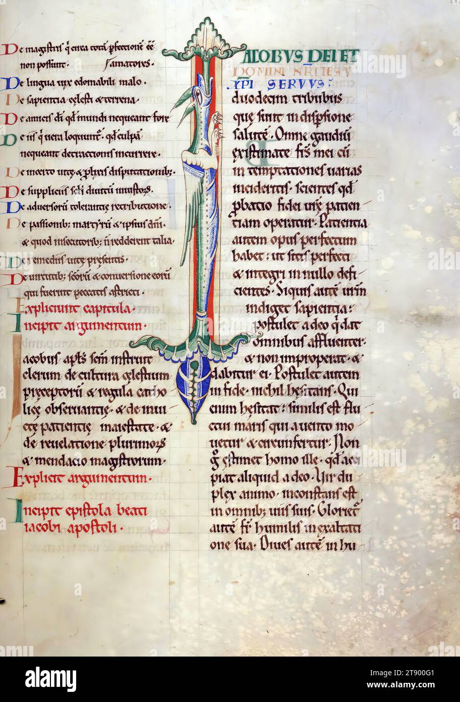 Manuscrit enluminé, la Bible de Rochester, cette copie grand format du Nouveau Testament a été créée à la cathédrale de Rochester à Rochester, en Angleterre, dans la première moitié du XIIe siècle. Le manuscrit est une survie importante, car il est une partie de ce que l'on croit être la première Bible décorée produite au prieuré scriptorium de Rochester. La grande taille du livre indique qu'il a été conçu pour être lu à haute voix, que ce soit pendant les services ou aux repas Banque D'Images