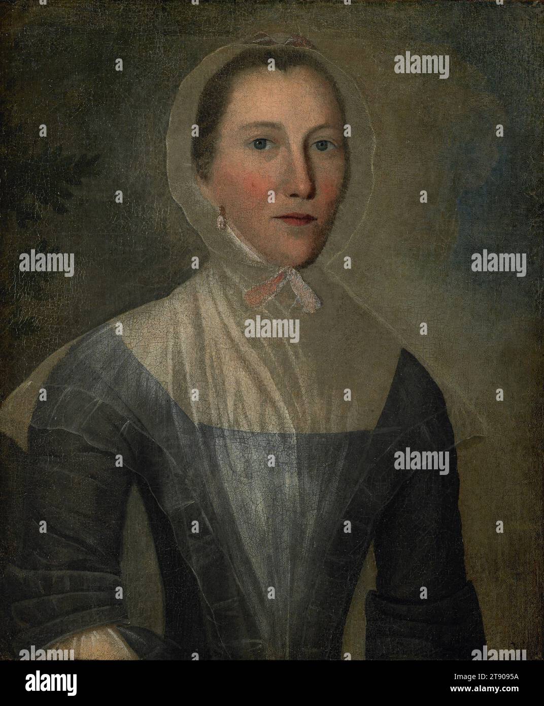 Portrait de Mary Croswell, 1763, attribué à Joseph Badger, américain, (Charlestown, Boston, et Cambridge, MA), 1708 - 1765, 23 3/4 x 19 3/4 po. (60,33 x 50,17 cm) (vue), Type d'huile sur tissu, États-Unis, 18e siècle Banque D'Images
