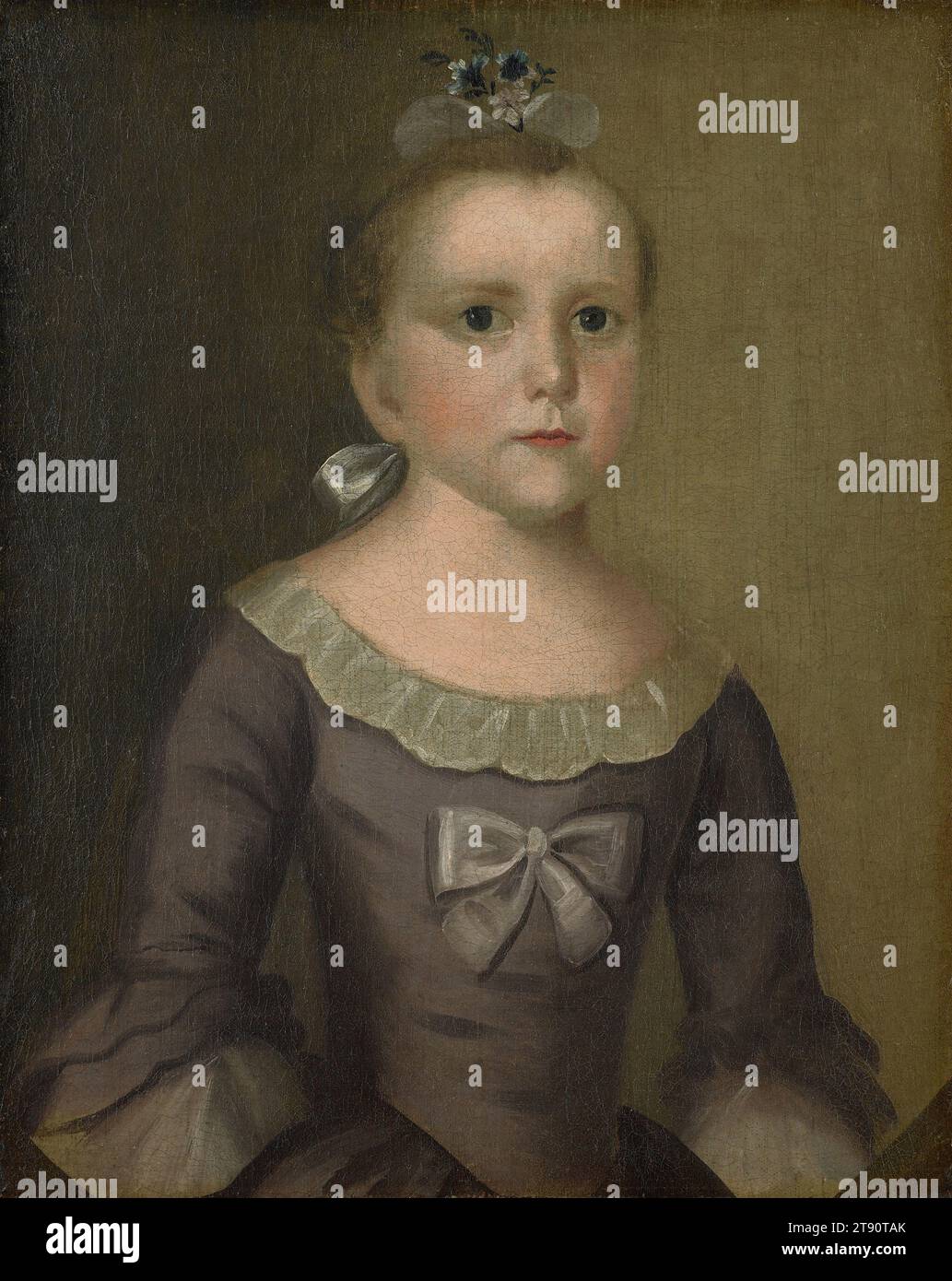 Portrait d'Abigail Gowen, 1763, Joseph Badger, américain, (Charlestown, Boston et Cambridge, ma), 1708 - 1765, 20 1/4 x 16 1/8 po. (51,44 x 40,96 cm) (toile)23 1/8 x 19 1/4 x 2 1/2 po (58,74 x 48,9 x 6,35 cm) (cadre extérieur), huile sur tissu, États-Unis, 18e siècle Banque D'Images