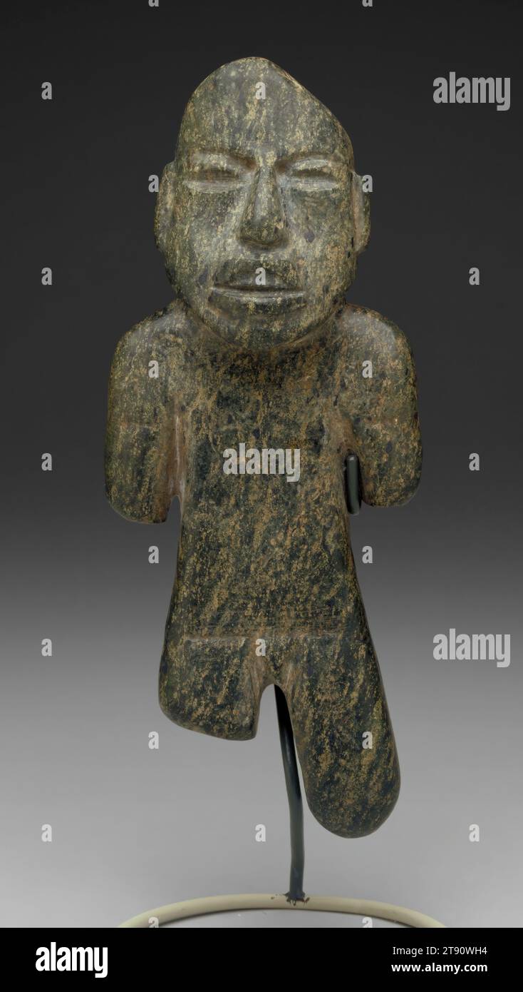 Figure, 100 BCE - 100 ce, 8 3/4 x 3 1/2 x 2 3/4 po. (22,2 x 8,9 x 7 cm), Serpentine, Mexique, 1st Century AEC - 2nd Century EC Banque D'Images