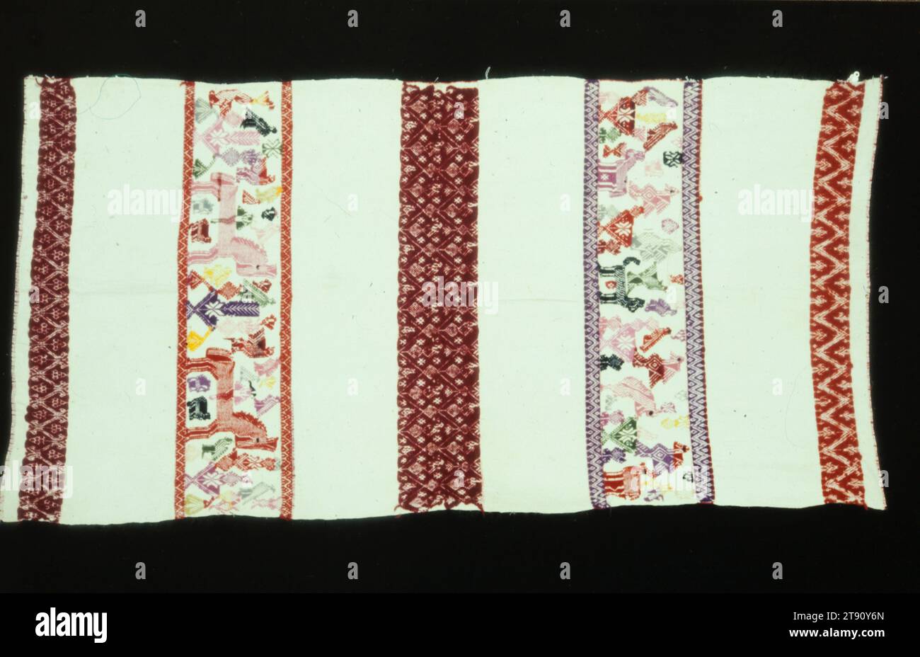 Pièce de tissu, 20e siècle, 49 3/8 x 25 po. (125,4 x 63,5 cm), Laine et coton, Mexique, 20e siècle Banque D'Images