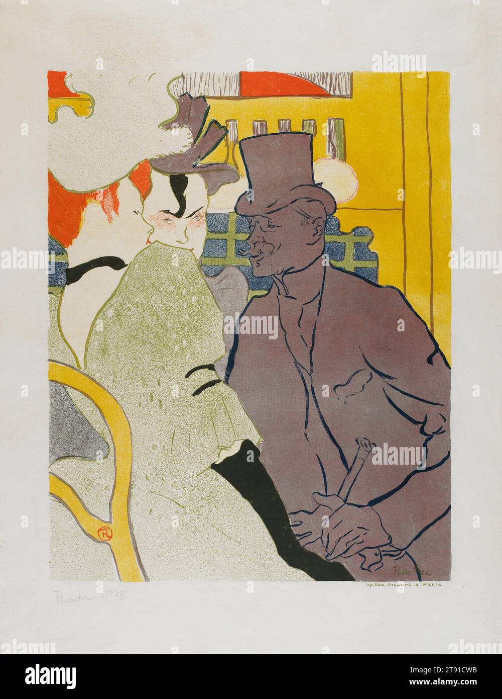 L'Anglais au Moulin Rouge, 1892, Henri de Toulouse-Lautrec, Français, 1864-1901, 18 5/8 x 14 5/8 po (47,31 x 37,15 cm) (image)24 5/8 x 19 1/8 pouces (62,55 x 48,58 cm) (feuille), Lithographie couleur, France, 19e siècle Banque D'Images