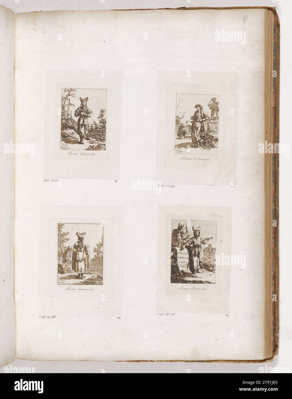 Chuvash femmes, c. 1768, Jean-Baptiste le Prince, Français, 1734 - 1781, 6 1/2 x 8 3/16 po (16,51 x 20,8 cm) (image)7 1/2 x 8 5/8 pouces (19,05 x 21,91 cm) (plaque) 9 1/8 x 11 1/16 po (23,18 x 28,1 cm) (feuille), gravure et aquatinte à l'encre sépia, France, 18e siècle Banque D'Images