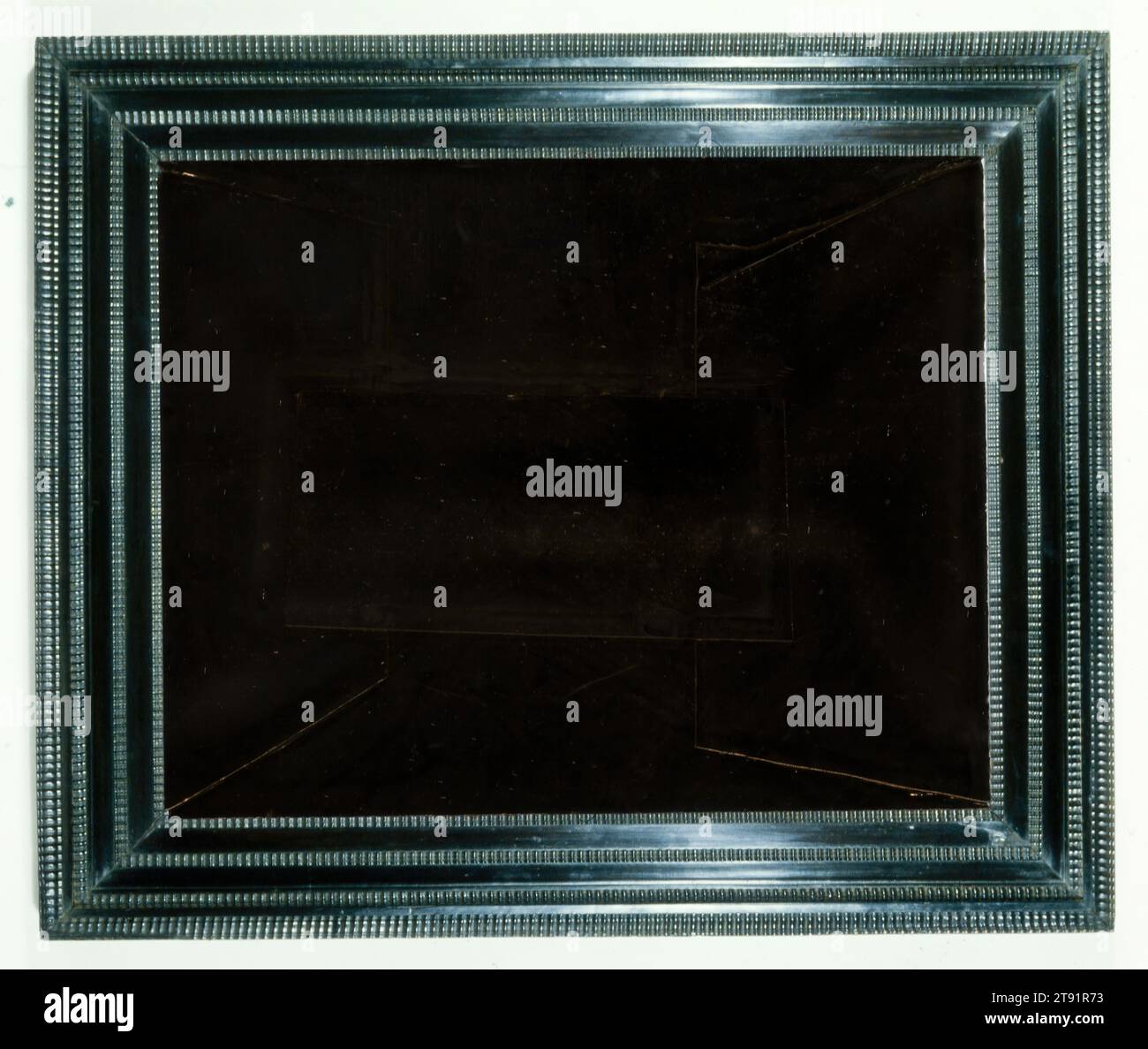 Cadre, milieu du 17e siècle, 26 x 23 7/8 x 2 1/2 po. (66,04 x 60,64 x 6,35 cm)13 x 10 5/8 po (33,02 x 26,99 cm) (vue), ébène indien avec ogee plaqué, pays-Bas, 17e siècle Banque D'Images