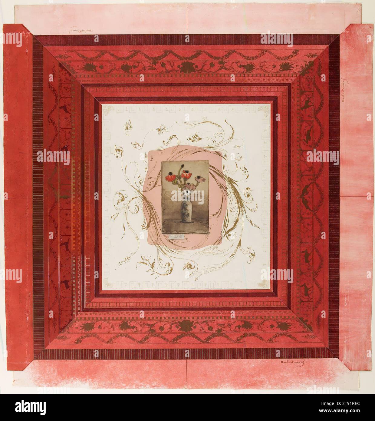 Anémonies, 1897-1899, Theodore Roussel, Britannique, (né France), 1847-1926, 14 1/2 x 22 9/16 po (36,83 x 57,31 cm), image : gravure couleur et aquatinte ; montage : pointe sèche couleur, aquatinte, sol mou et lavis ; cadre : gravure couleur, terrain mou et aquatinte, Angleterre, 19e siècle, dans le cadre de son auto-éducation, Theodore Roussel se rend à Londres en 1877 pour étudier les œuvres des peintres anglais des 18e et 19e siècles. Trouvant le climat artistique plus favorable qu'à Paris, il y resta et fit de l'Angleterre sa maison. À Londres, Roussel rencontra James McNeill Whistler, qui l’encouragea à se lancer dans la gravure Banque D'Images