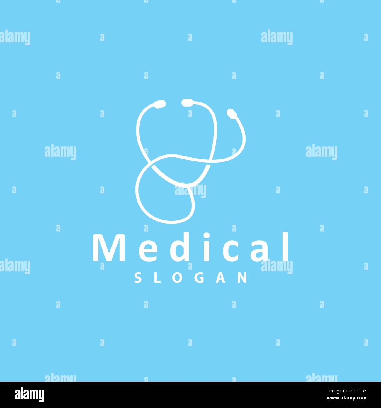 Logo de la santé, vecteur de stéthoscope de docteur, conception de ligne de soins de santé, icône Silhouette Illustration Illustration de Vecteur