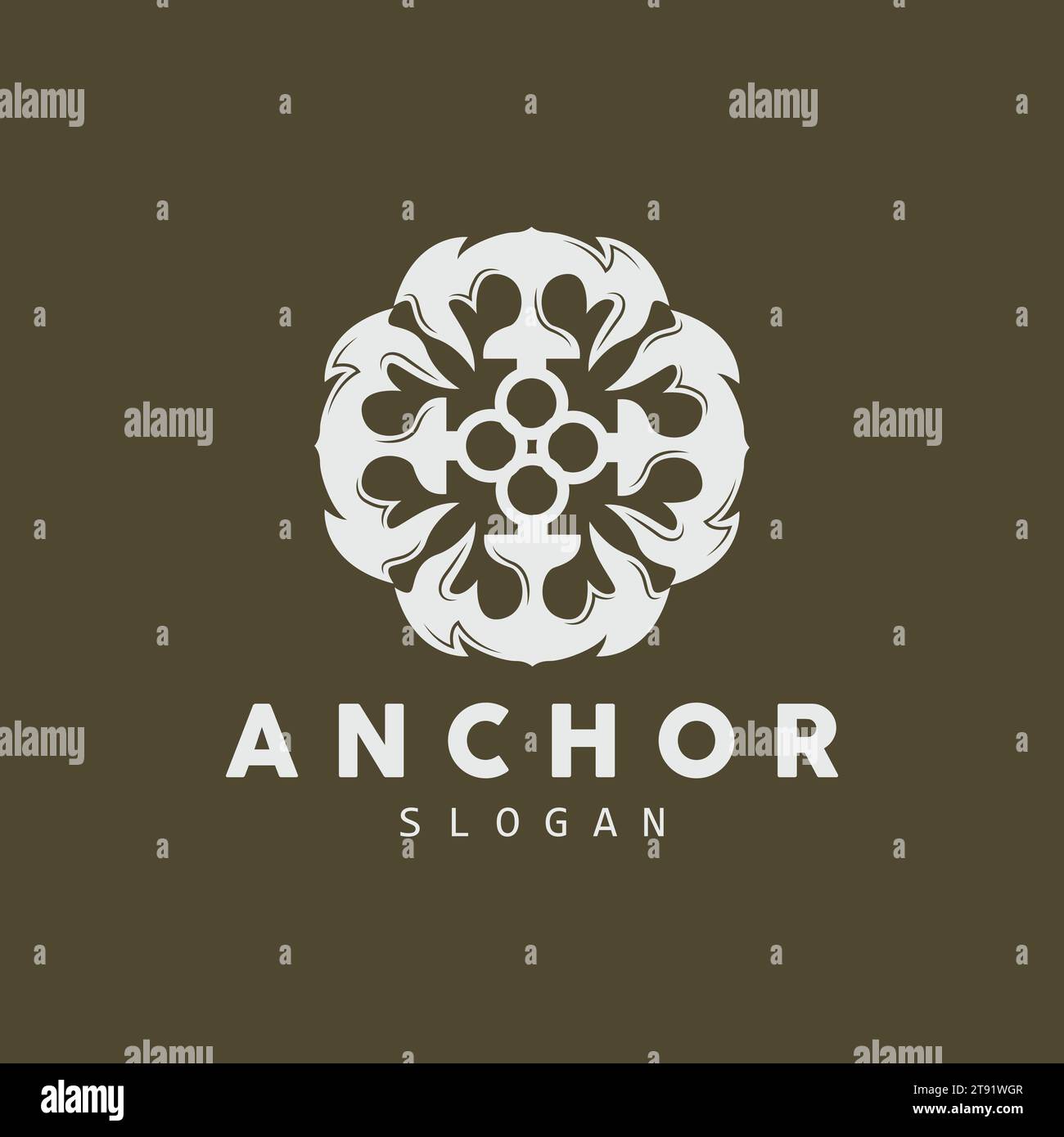 Logo d'ancre, Ocean Ship Vector, Design minimaliste simple, icône d'ancre, Spartan, océan, Illustration de modèle de symbole Illustration de Vecteur