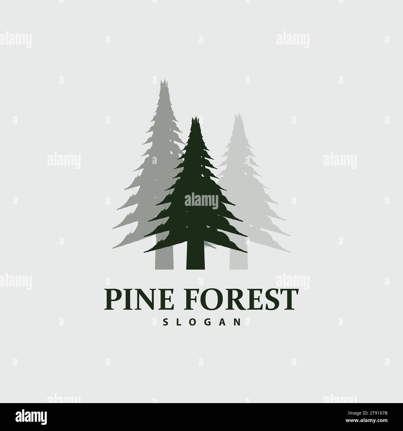 Logo d'arbre de pin, design simple élégant de luxe, abstrait vecteur d'arbre de sapin, icône de forêt Illustration marque de produit de pin Illustration de Vecteur