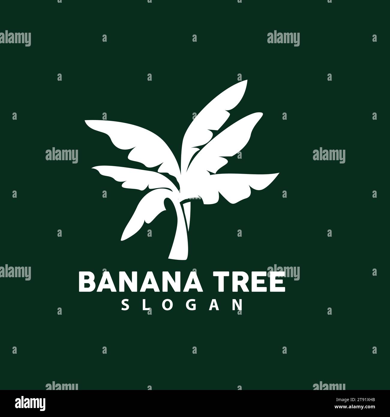 Logo de l'arbre de banane, conception simple de silhouette de l'arbre de banane, Illustration vectorielle de symbole d'icône de plante Illustration de Vecteur