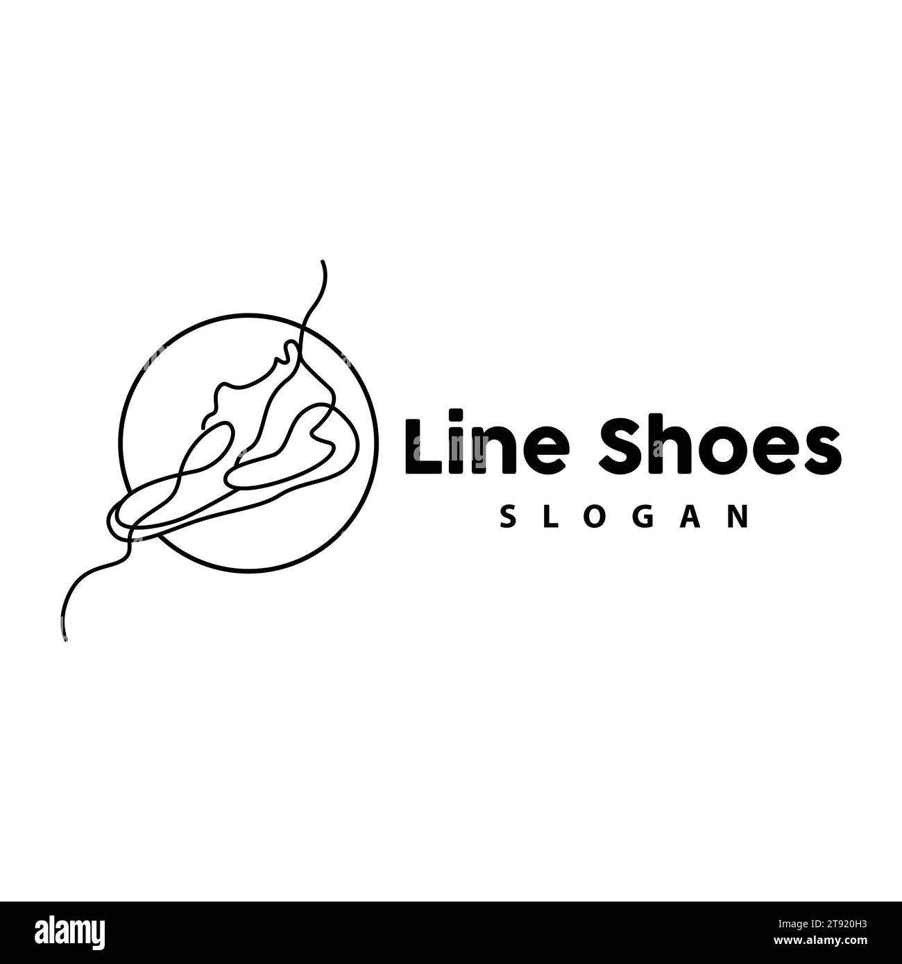 Logo de chaussures, conception de chaussures style de ligne minimaliste simple, vecteur de marque de mode, illustration d'icône Illustration de Vecteur