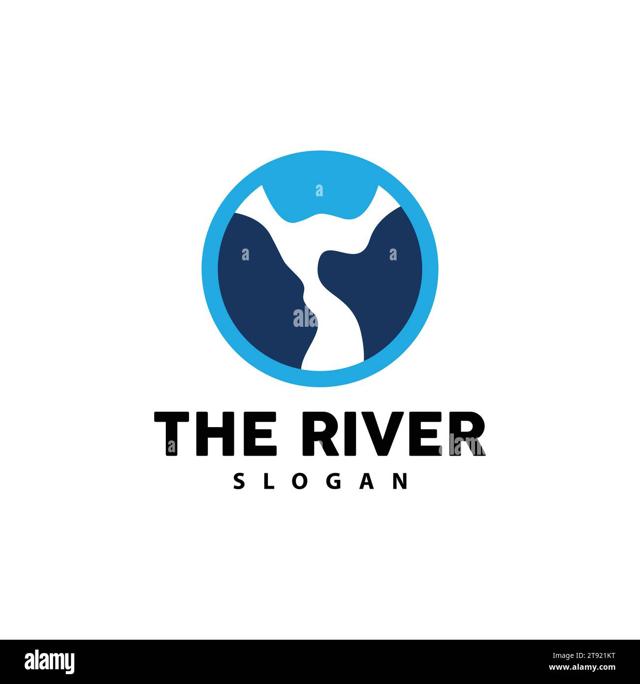 River logo Design, River Creek Vector, Riverside Illustration avec Une combinaison de montagnes et de nature, marque de produit Illustration de Vecteur