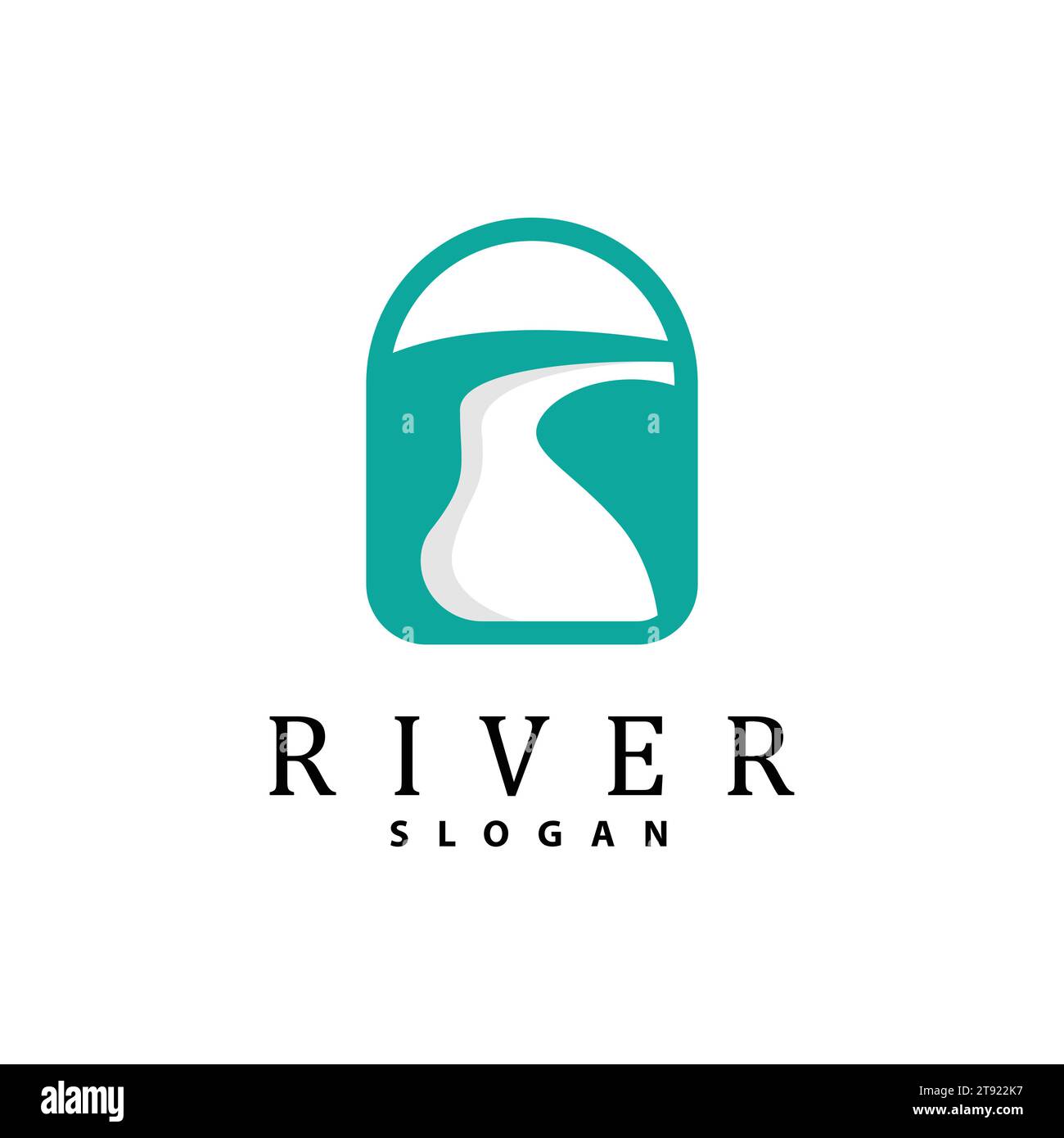 River logo Design, River Creek Vector, Riverside Illustration avec Une combinaison de montagnes et de nature, marque de produit Illustration de Vecteur