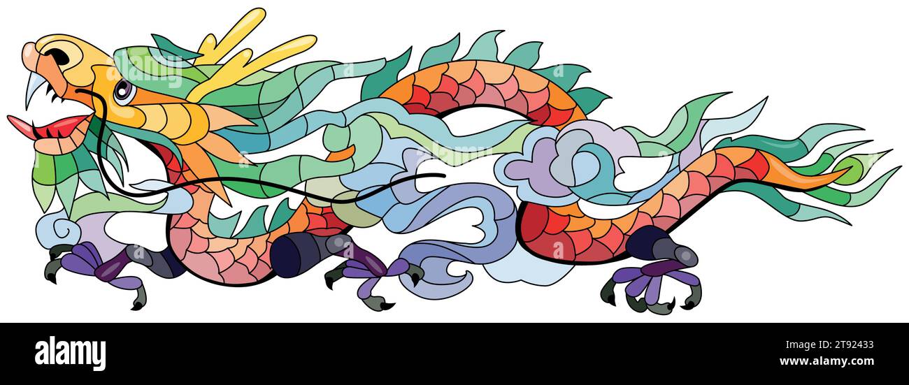 Zentangle Dragon conçu pour le motif t-shirt, le tatouage et d'autres décorations Illustration de Vecteur