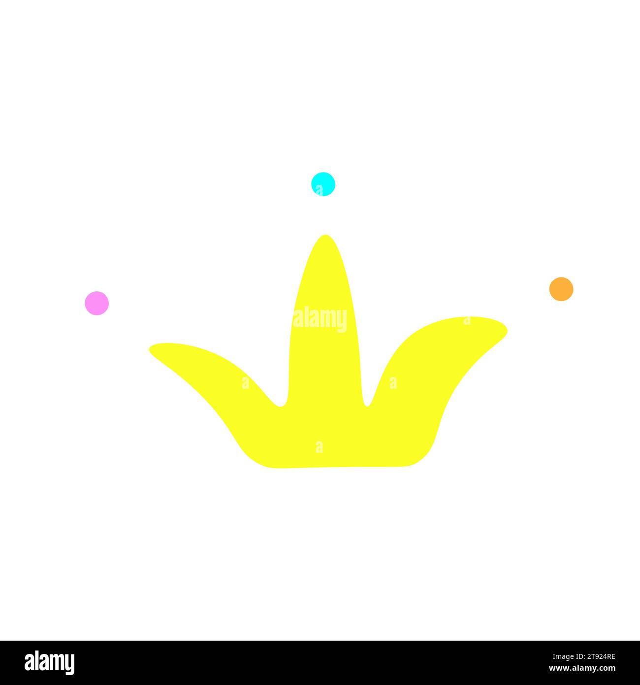 Illustration isolée colorée de vecteur avec icône mignonne de couronne d'or. Concept avec logo plat dessiné à la main - symbole de la famille royale et de l'autorité du roi Illustration de Vecteur