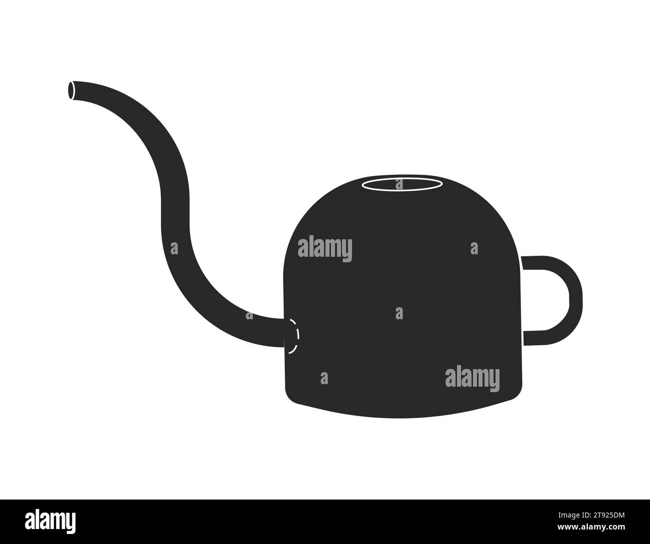 Illustration isolée vectorielle avec arrosoir métallique plat, forme noire. Pot est l'équipement pour prendre soin et ajouter de l'engrais pour les plantes et les fleurs. Élégant Illustration de Vecteur