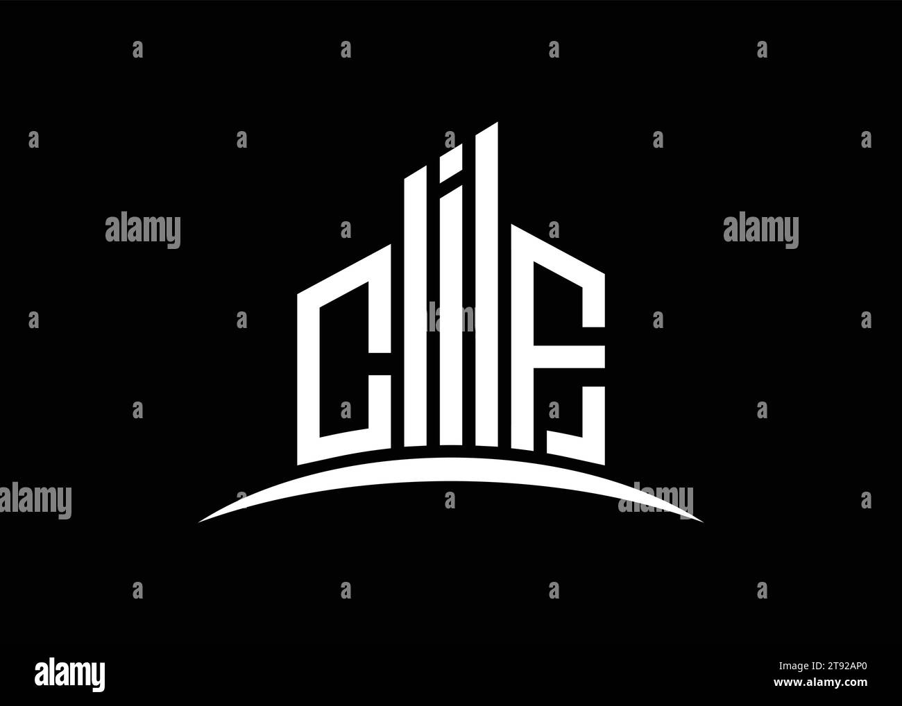 Modèle de conception de logo de monogramme de vecteur de bâtiment de lettre CIF. Logo CIF de forme de bâtiment. Illustration de Vecteur