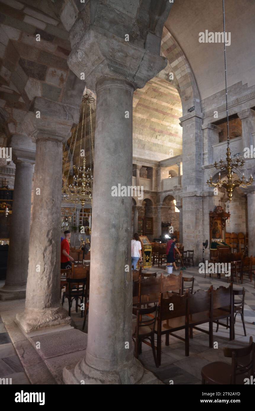 Grèce, Egée, Kyklades, île de Paros la célèbre église d'Ekatontapiliani (100 portes) Banque D'Images