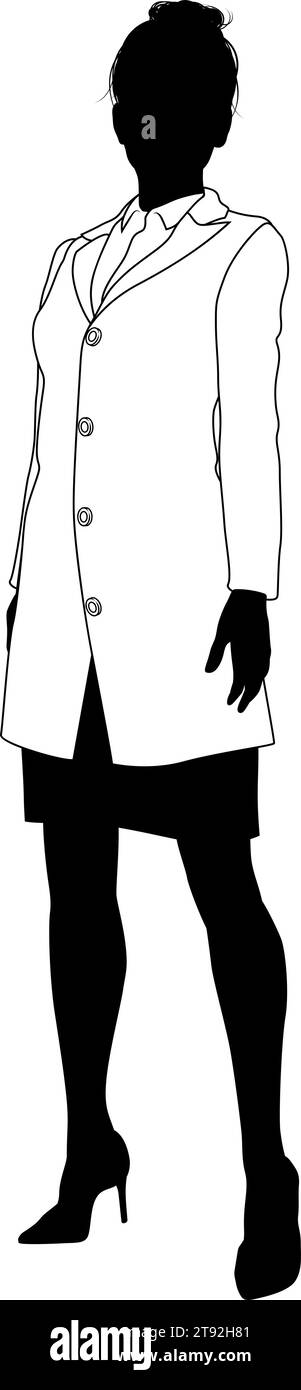 Femme scientifique Ingénieur femme Silhouette personne Illustration de Vecteur