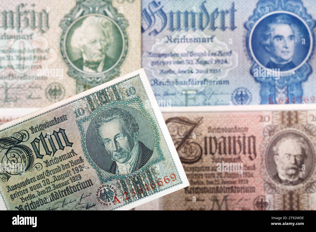 Vieil argent allemand - Reichsmark un fond d'affaires Banque D'Images