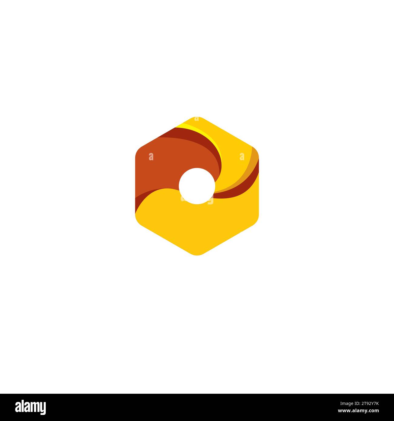 Logo hexagonal abstrait avec couleur orange Illustration de Vecteur
