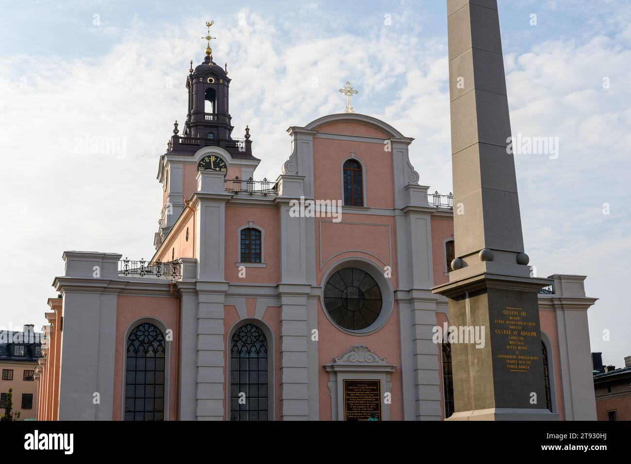 La Grande Eglise (Storkyrkan) ou Eglise de Saint Nicholas (Sankt Nikolai Kyrka), la plus ancienne église de Gamla stan. Stockholm, Suède Banque D'Images
