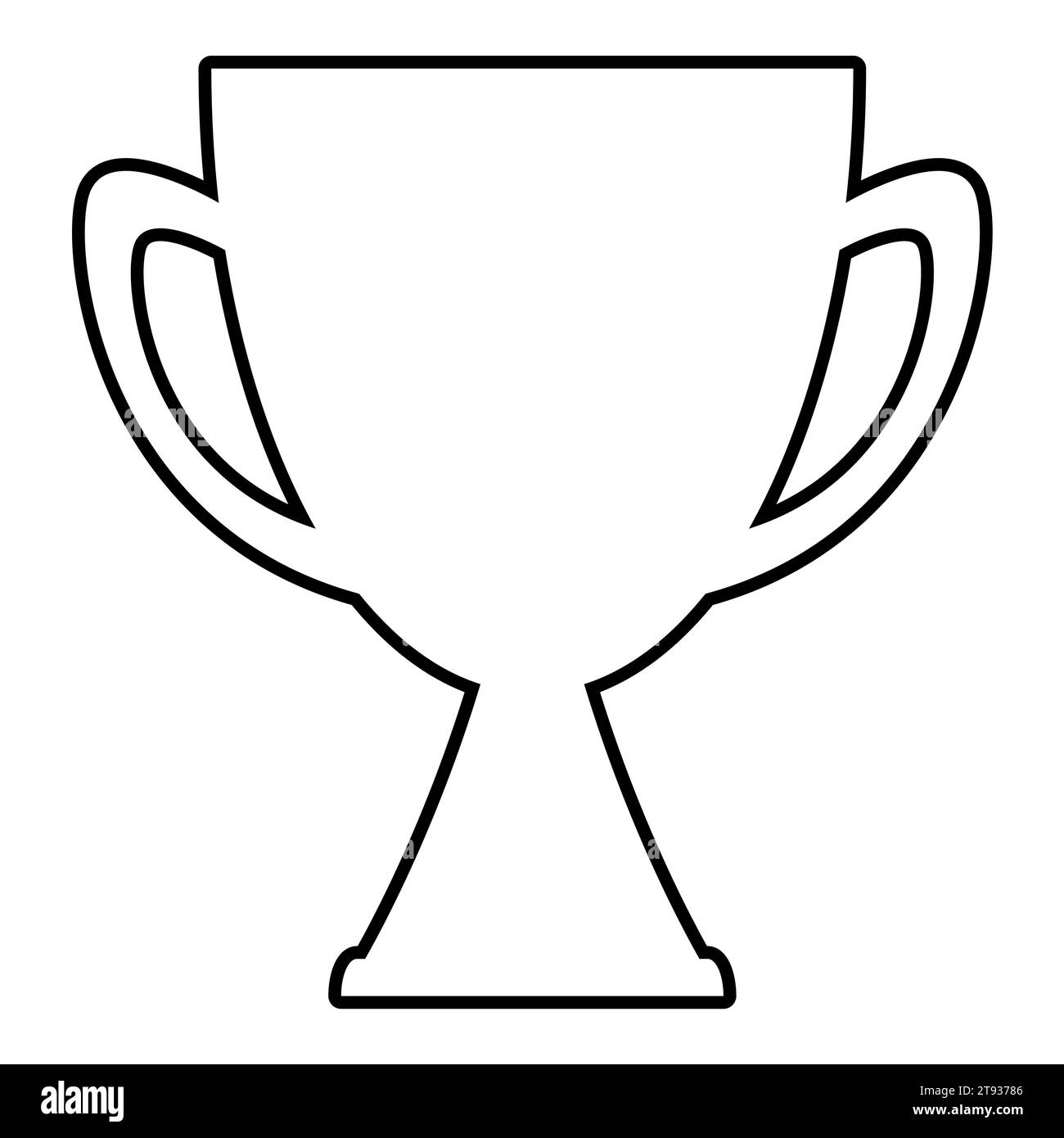 tasse gagnante simple, illustration de silhouette vectorielle noir et blanc Illustration de Vecteur