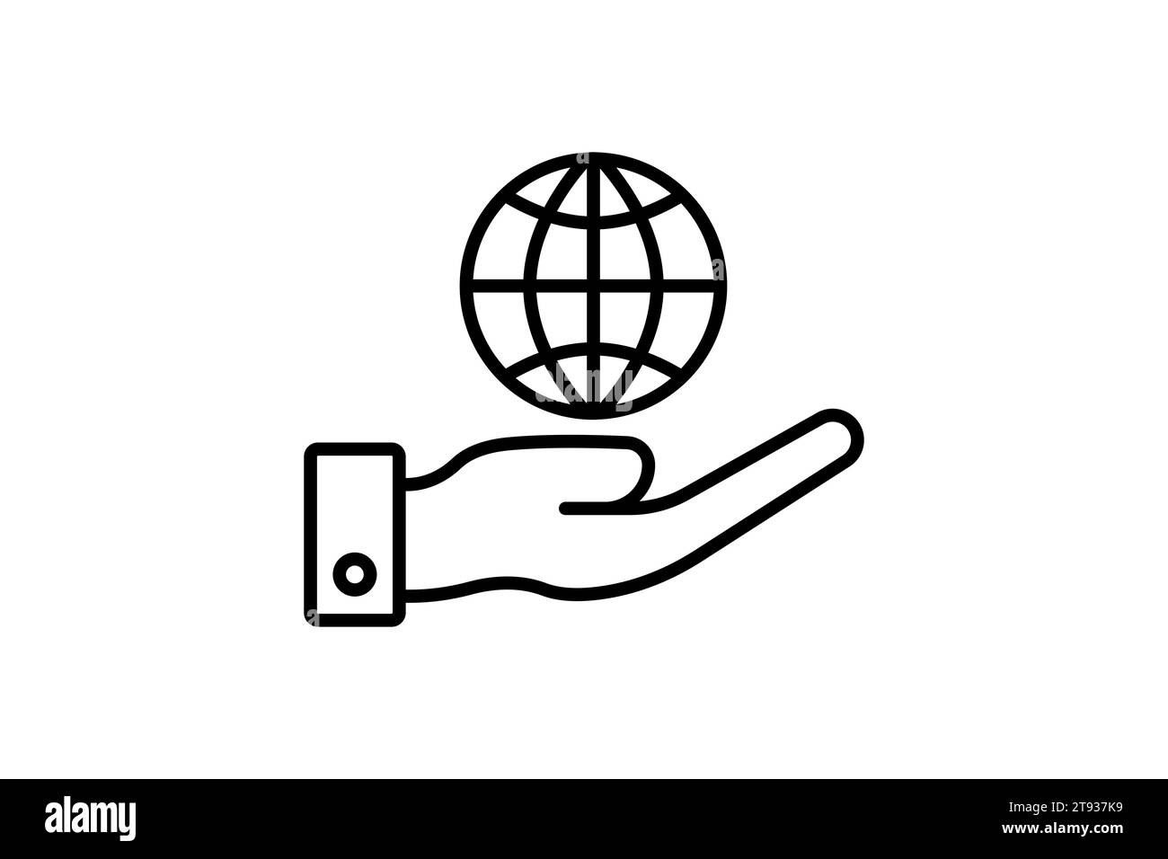 icône responsabilité. main et terre. style d'icône de ligne. conception vectorielle simple modifiable Illustration de Vecteur